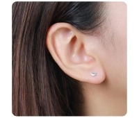 Crescent Moon Shaped Silver Ear Stud STS-4119